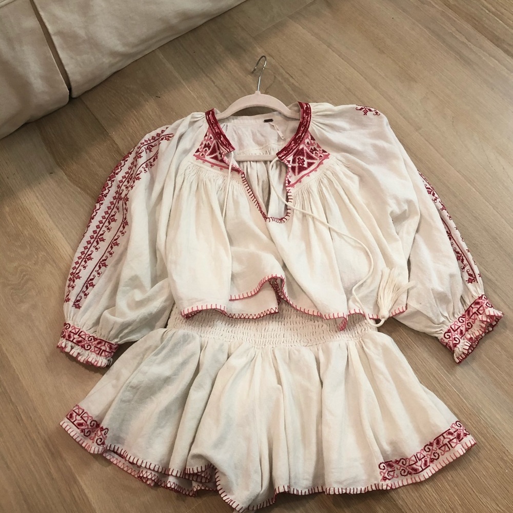 Free People 2 piece crop set with shorts.
